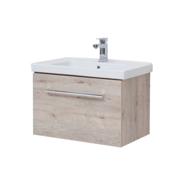 Тумба Dreja BIG INN, 80 см, 1 ящик, дуб кантри и раковина MyJoys Гармония 80 см, 77.0204D + 640207 - фото, отзывы, цена